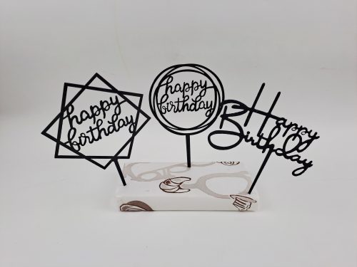 Happy Birthday tortabeszúró FEKETE "8561"